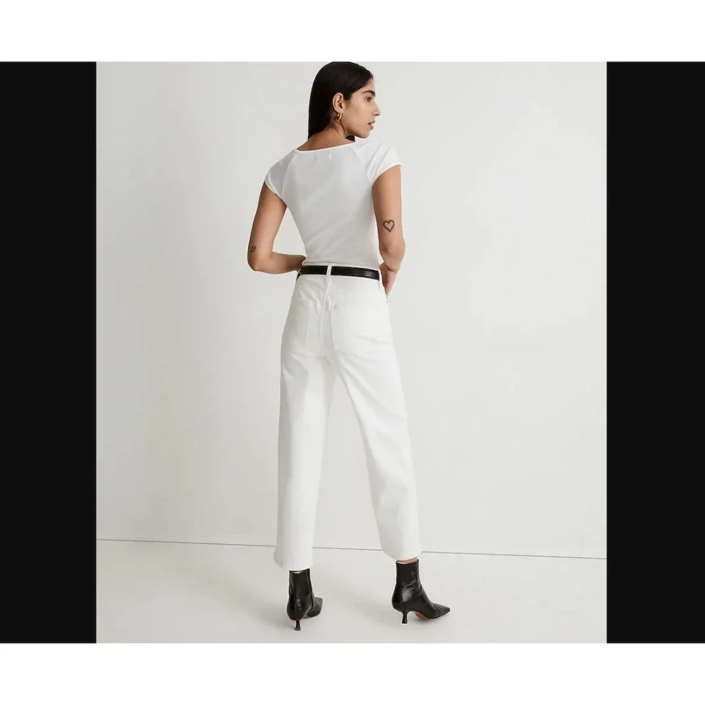 Madewell Womens Tall T28 Perfect Vintage Wide Leg Crop Jeans High Waist Fitted - Picture 2 of 9